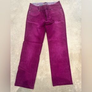 Prana Canyon Cord corduroy women’s purple size 10 straight leg pants NWOT